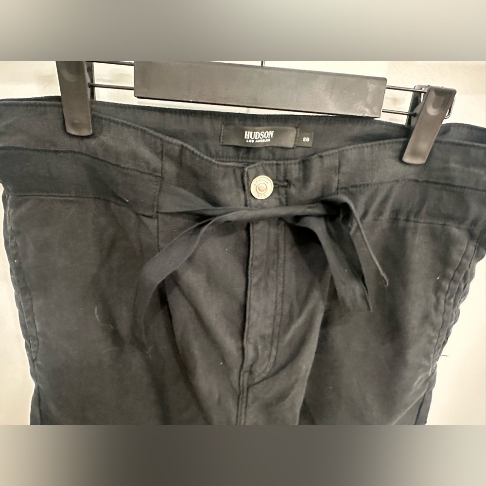 Hudson black drawstring (paper bag) shorts / size 28 NWT